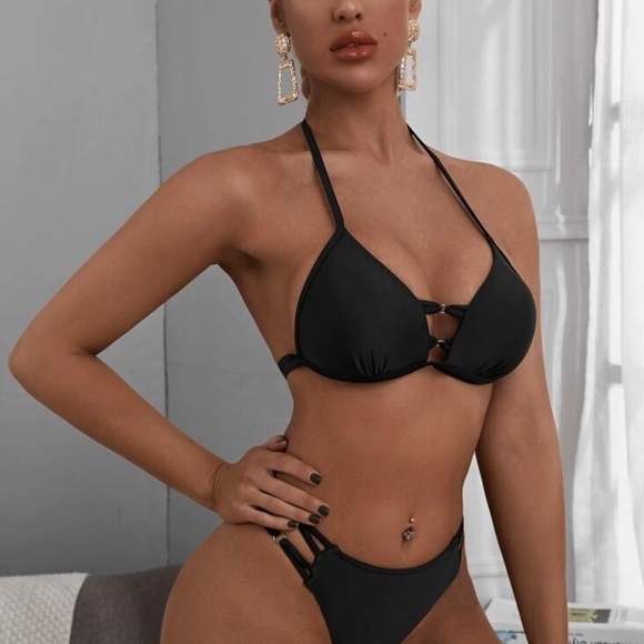 SHEIN Other - SHEIN Ring Linked Triangle High Cut Bikini Swimsuit